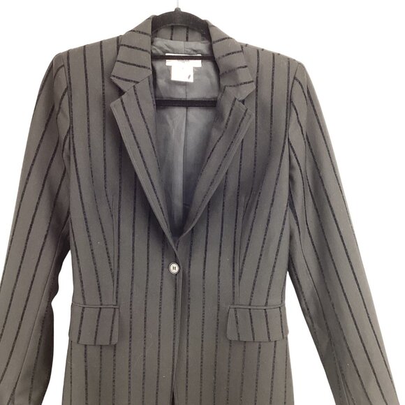 Vertigo Paris Blazer Jacket Size Small Black Velvet Pinstripe Lined‎ - Picture 3 of 8